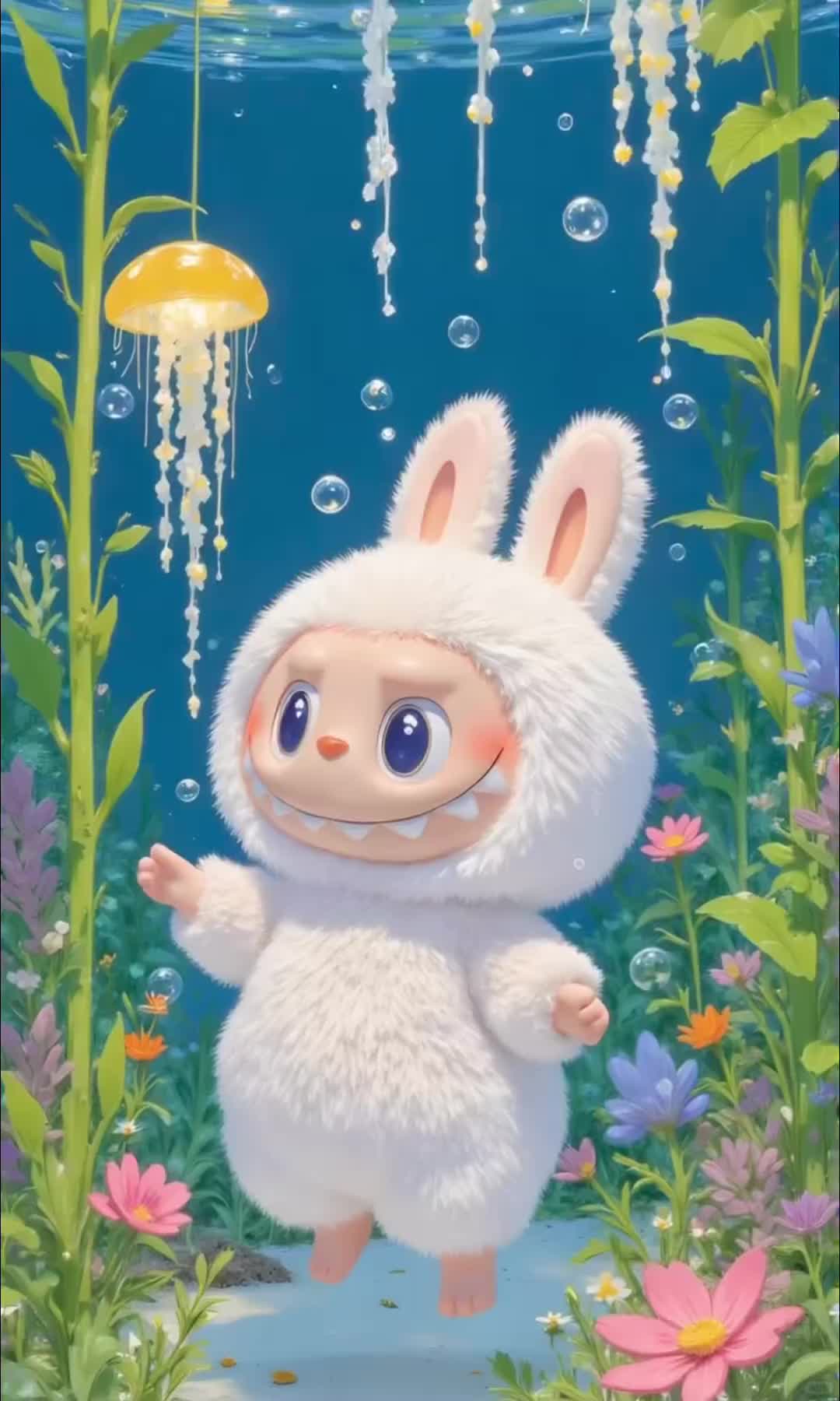 Labubu-and-the-Jellyfish,Labubu-Live-Wallpaper